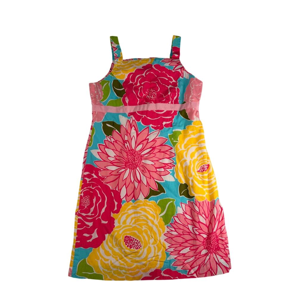 Lilly Pulitzer Y2K Vintage White Label Floral Shift Sundress Girls Size 8